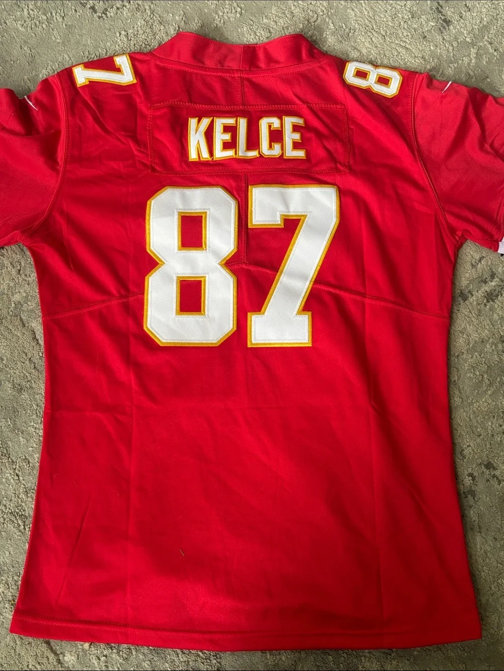 Nike Red and White #87 Football Jersey - Picture 7 of 7